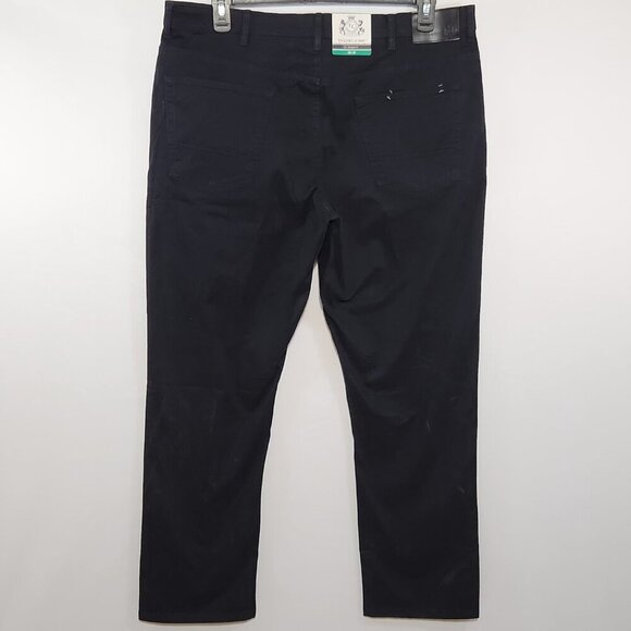 English Laundry Men's Size 38x30 Black 5 Pocket Straight Fit Cotton Blend Pants - Picture 8 of 15